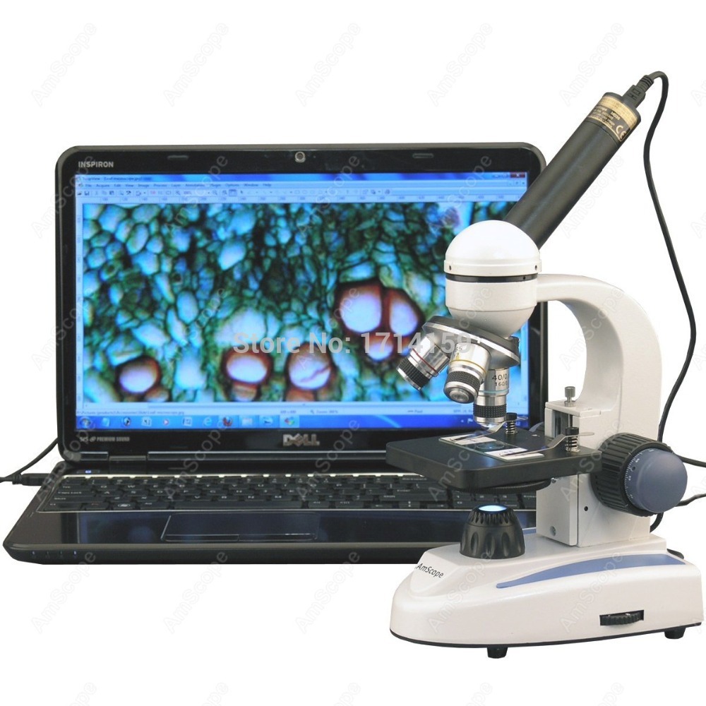 Amscope Microscope Compound 40X-1000X - مجهر مركب أحادي العدسة من سلسلة