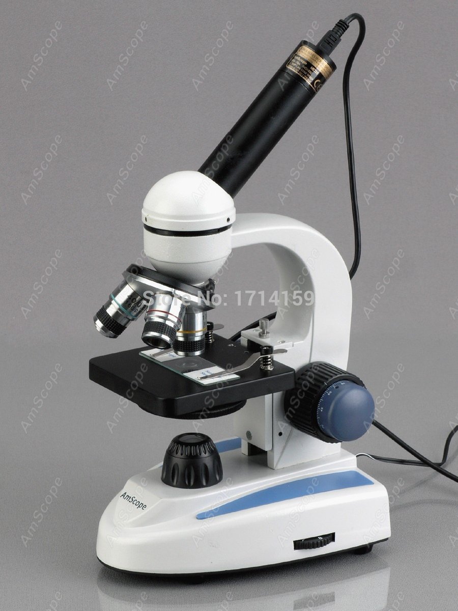 مجهر مركب أحادي العدسة من سلسل - مراجعة Amscope Microscope Compound 40X-1000X وسعره