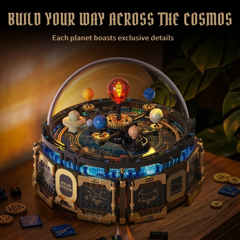 مجموعة مكعبات بناء صندوق موسيق - مراجعة Solar System Orrery وسعره