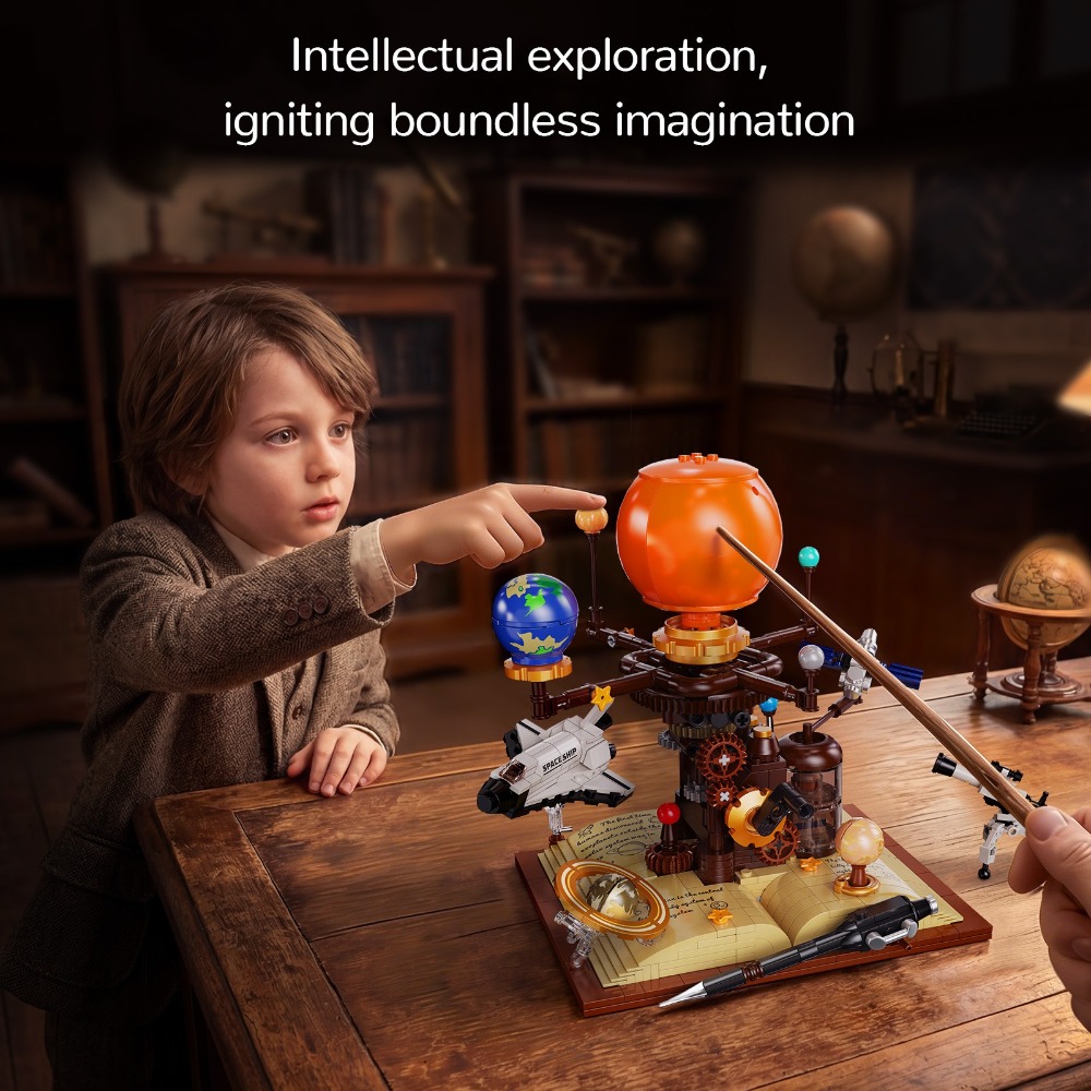 672 قطعة من مكعبات بناء نظام ا - مراجعة Solar System Orrery وسعره